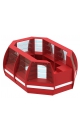 Торговый островок красного цвета из стекла с полукруглым фасадом серии RED БР-02 (8, 71 кв.м)