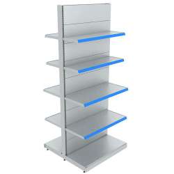 Островные металлические стеллажи с полками