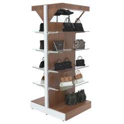 Торговые островные стеллажи с зеркальными фризами серии ФЕНИКС