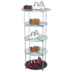 Торговые островные хромированные стеллажи ЭКСПО - КРУГ