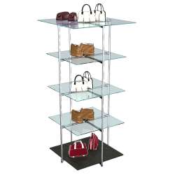 Торговые островные хромированные стеллажи ЭКСПО - КВАДРАТ