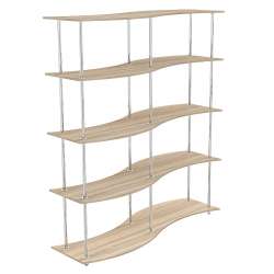 Торговые островные хромированные стеллажи ВОЛНА