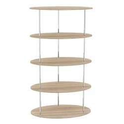 Торговые островные хромированные стеллажи ОВАЛ