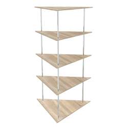 Торговые островные хромированные стеллажи ТРЕУГОЛЬНИК