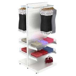 Высокая островная система METAL-2400 с задней стенкой для одежды