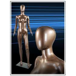 Манекены женские серебристые глянцевые Металлик