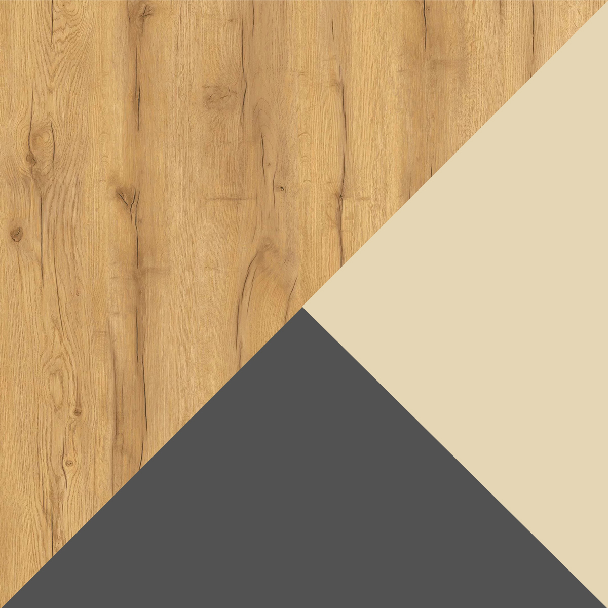 Дуб Золотистый + Темно-серый + Крем вайс