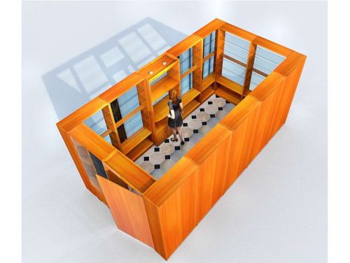 Павильон из ДСП с витринами и со стеклянными полками. Г. Москва, ул. Ярцевская, д. 25а