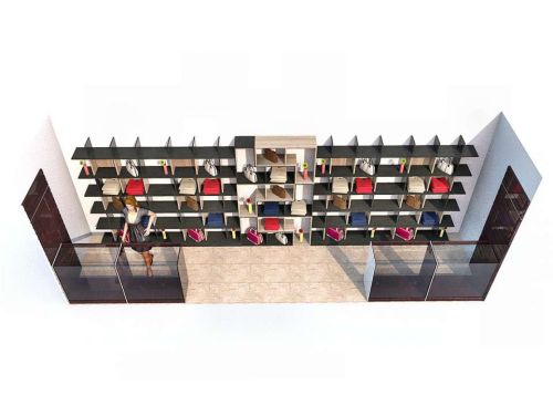 Торговые стеллажи и прилавки для магазина сувениров и подарочных тарелок