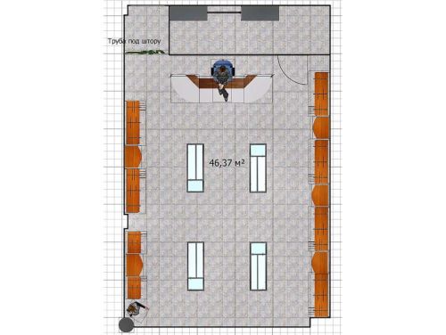 Настенные системы, островные вешала, примерочная и ресепшен для магазина детской одежды