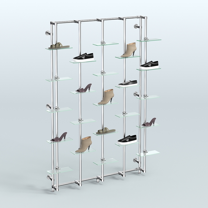 Настенная система с полками для торговли обувью без задней стенки ФЕРЗЬ