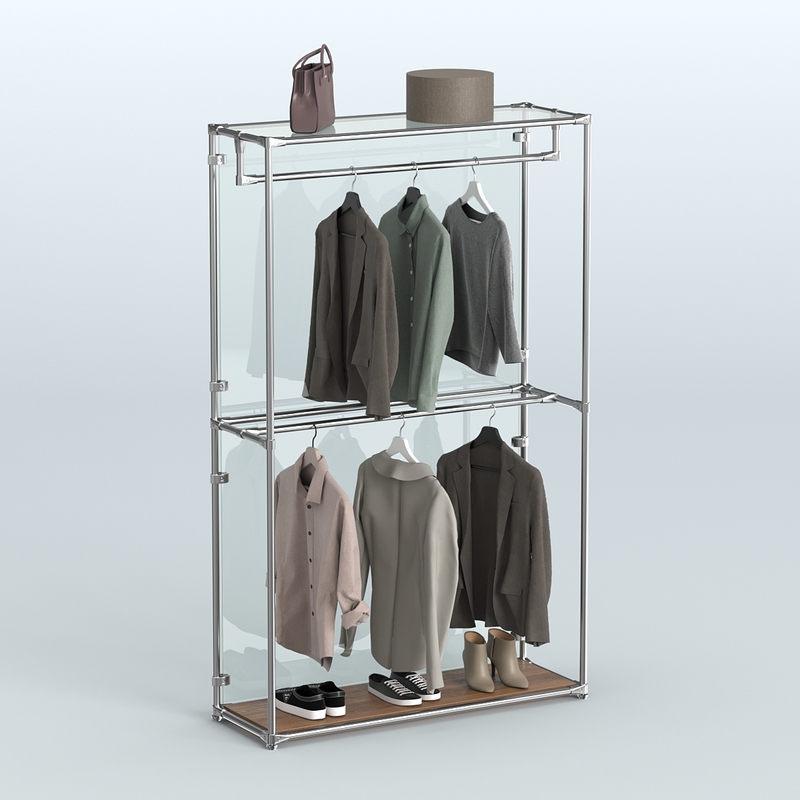 Торговая система ХРОМ (задняя стенка - стекло) 1200 мм с поручнями