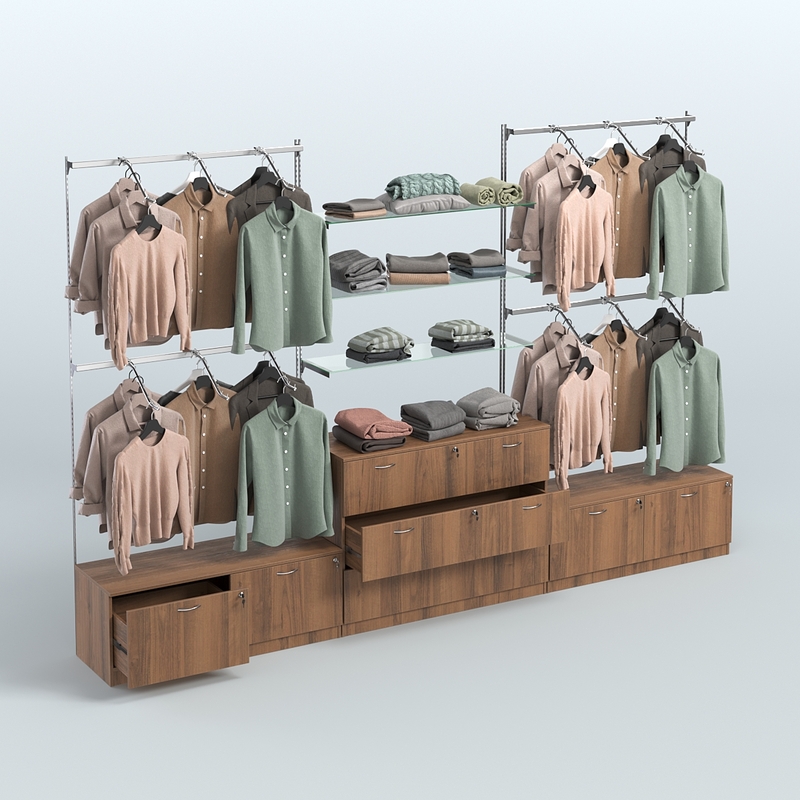 Система Neo Fix с тумбами и полками стекло и ДСП