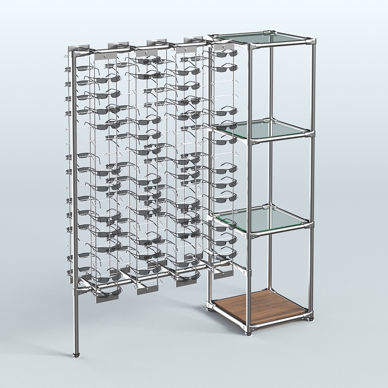 Хромированные стенды для продажи очков