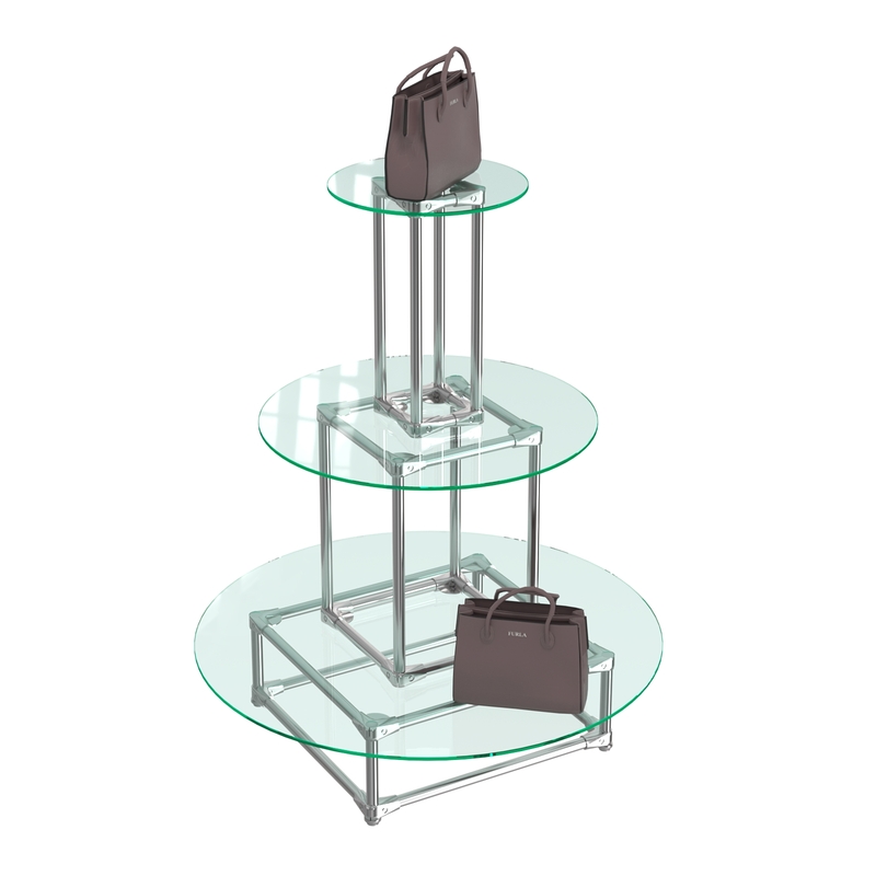 Торговые хромированные острова ПИРАМИДА