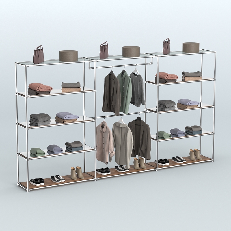 Торговая система ХРОМ без ДСП 3600 мм с зеркальными полками и поручнями