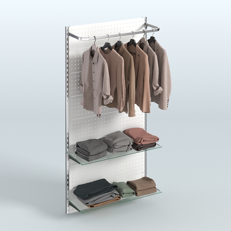 Настенная система для торговли одеждой METAL с задней стенкой шириной 1000 мм