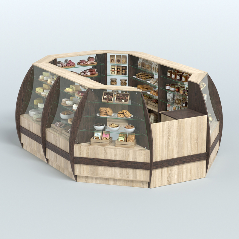 Торговые островки из стекла и дсп БРИЗ