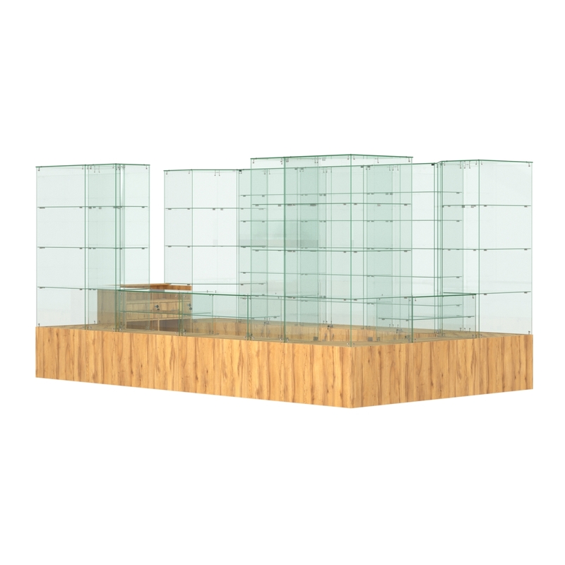 Торговые павильоны и островки из стекла