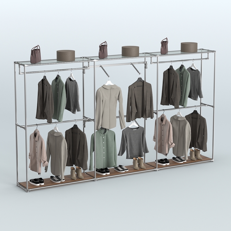 Торговая система ХРОМ без ДСП 3600 мм с поручнями