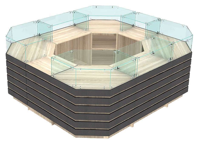 Металлические стеклянные павильоны и островки