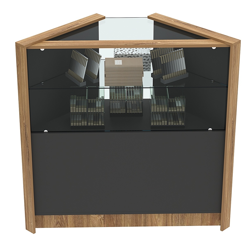 Низкие стеклянные прилавки