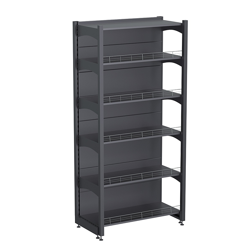  Стеллажи усиленные металлические пристенные серии "ГРАФФ"  с лицевой стойкой