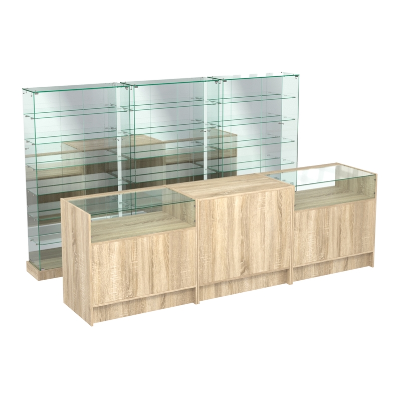 Комплекты низких витрин и прилавков