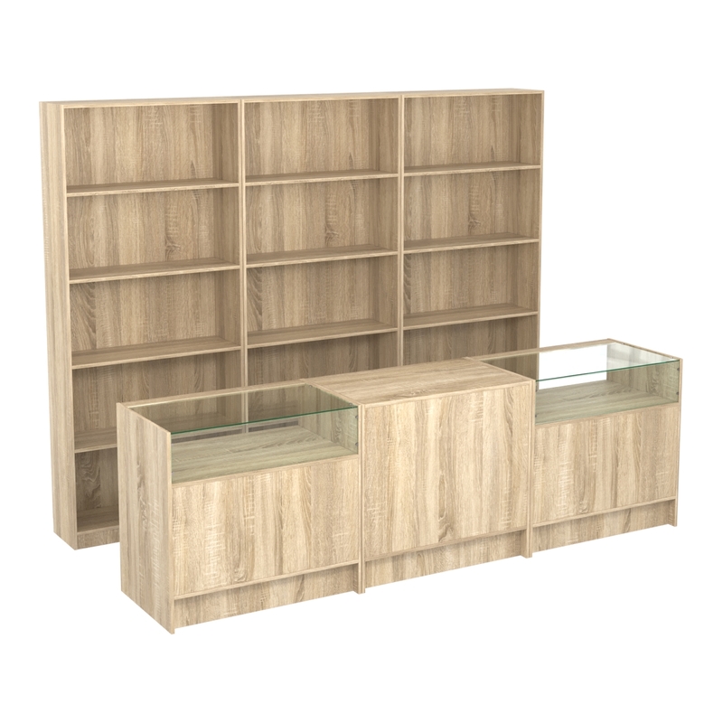 Комплекты недорогих стеллажей и прилавков