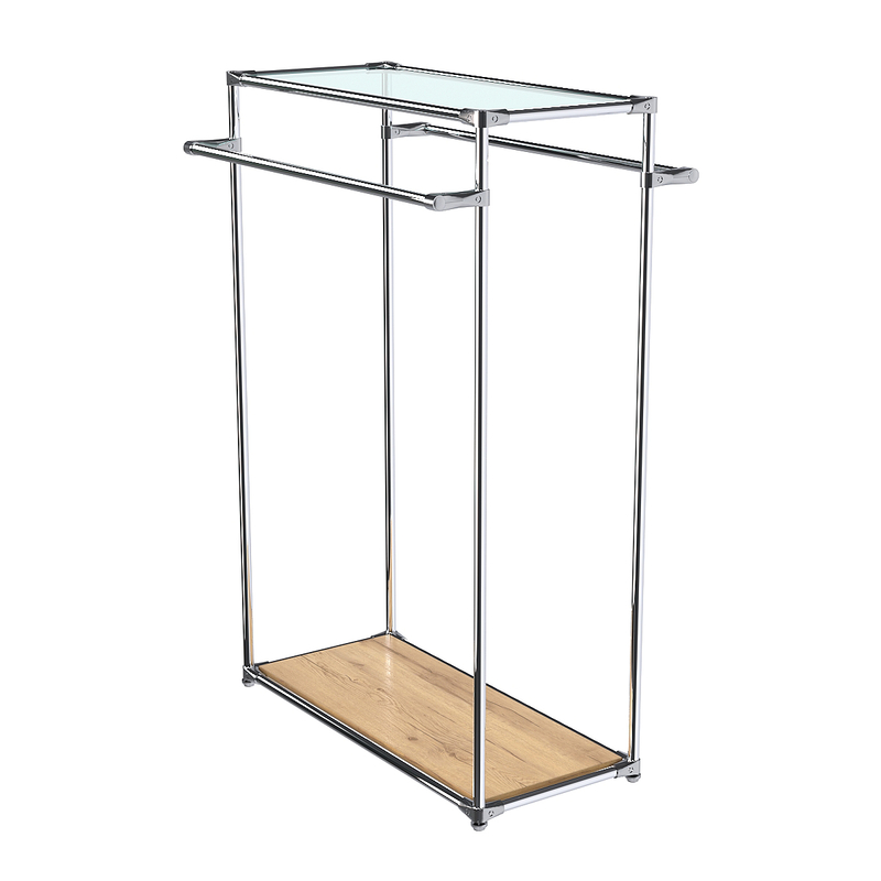 Хромированные вешала с полками