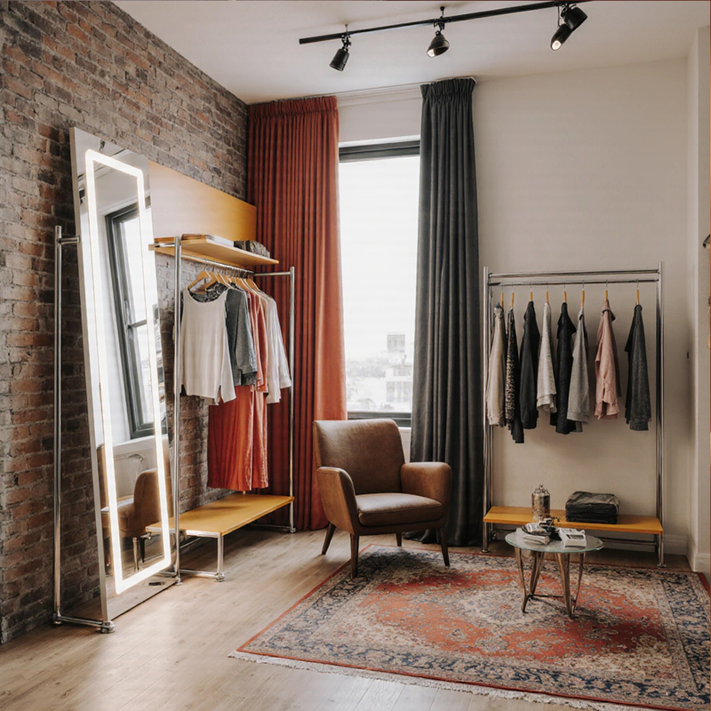 Пристенные системы для торговли одеждой