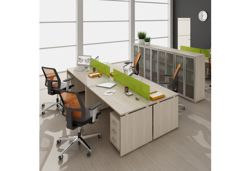 Рабочая станция на 4 человека Деко, цвет шамони светлый