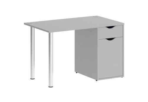 Стол письменный с тумбой, цвет серый