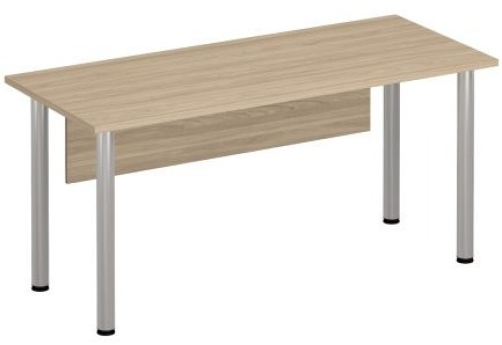 Стол письменный на хромированных опорах с экраном Тарли Хром, цвет вяз светлый