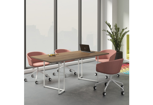 Стол для переговоров Мейлон, цвет орех + белый