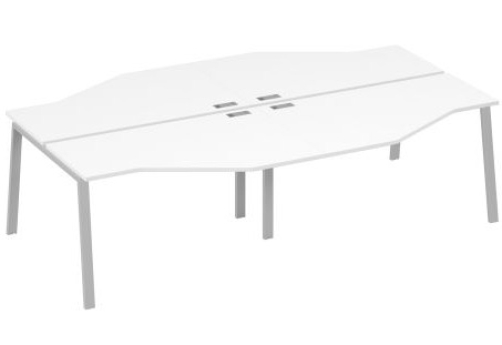 Рабочая станция эргономичная 4х140 Мира Трио, цвет белый премиум + серый