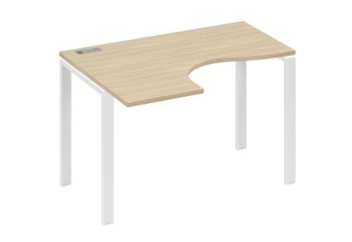 Стол эргономичный левый Мира Нумо, цвет дуб скандинавский + белый