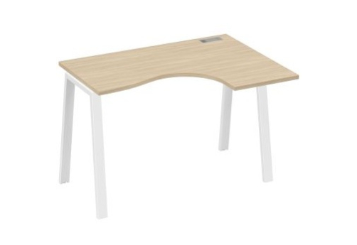 Стол эргономичный правый Мира Трио, цвет дуб скандинавский + белый