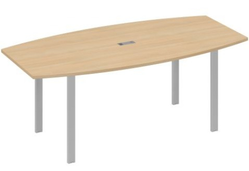 Стол для переговоров фигурный Мира Нумо, цвет натуральный дуб + серый