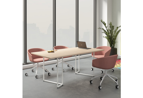 Стол для переговоров Мейлон, цвет светлый дуб + белый