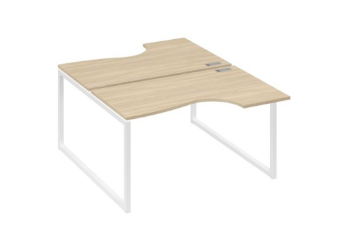 Рабочая станция эргономичная (2х140) Мира Одри, цвет дуб скандинавский + белый