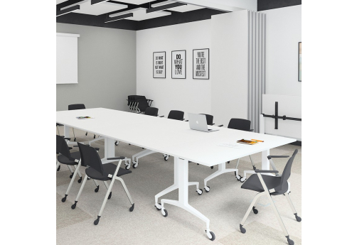 Стол переговорный сборный Смит Конференц, цвет белый + белый