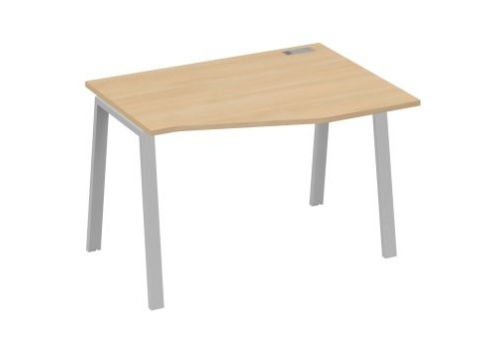 Стол эргономичный правый 120 Мира Трио, цвет натуральный дуб + серый