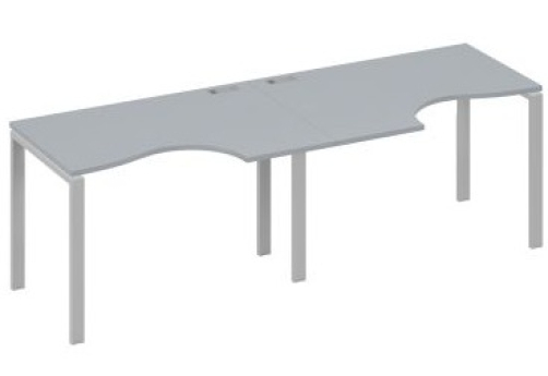 Рабочая станция эргономичная (2х120) Мира Нумо, цвет серый + серый