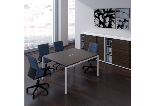 Стол для переговоров с подрозетником Брента, цвет темный дуб