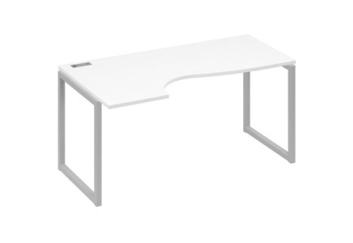 Стол эргономичный левый Мира Одри, цвет белый премиум + серый