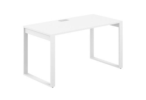 Стол рабочий с лючком Фламинго, цвет белый + белый