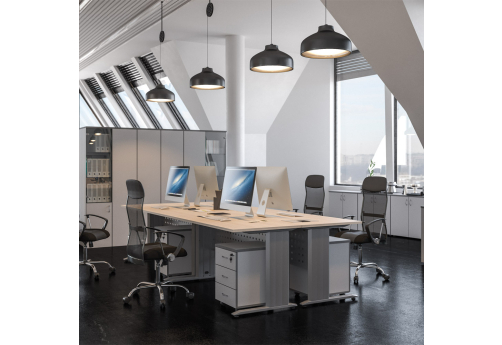 Рабочая станция на 4 человека Колибри, цвет ясень шимо