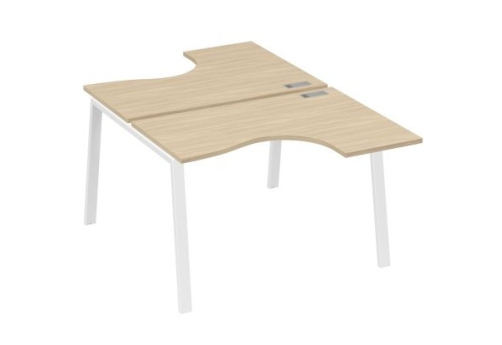 Рабочая станция эргономичная 2х120 Мира Трио, цвет дуб скандинавский + белый