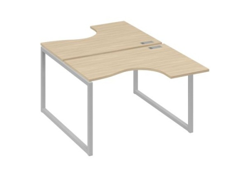 Рабочая станция эргономичная (2х120) Мира Одри, цвет дуб скандинавский + серый
